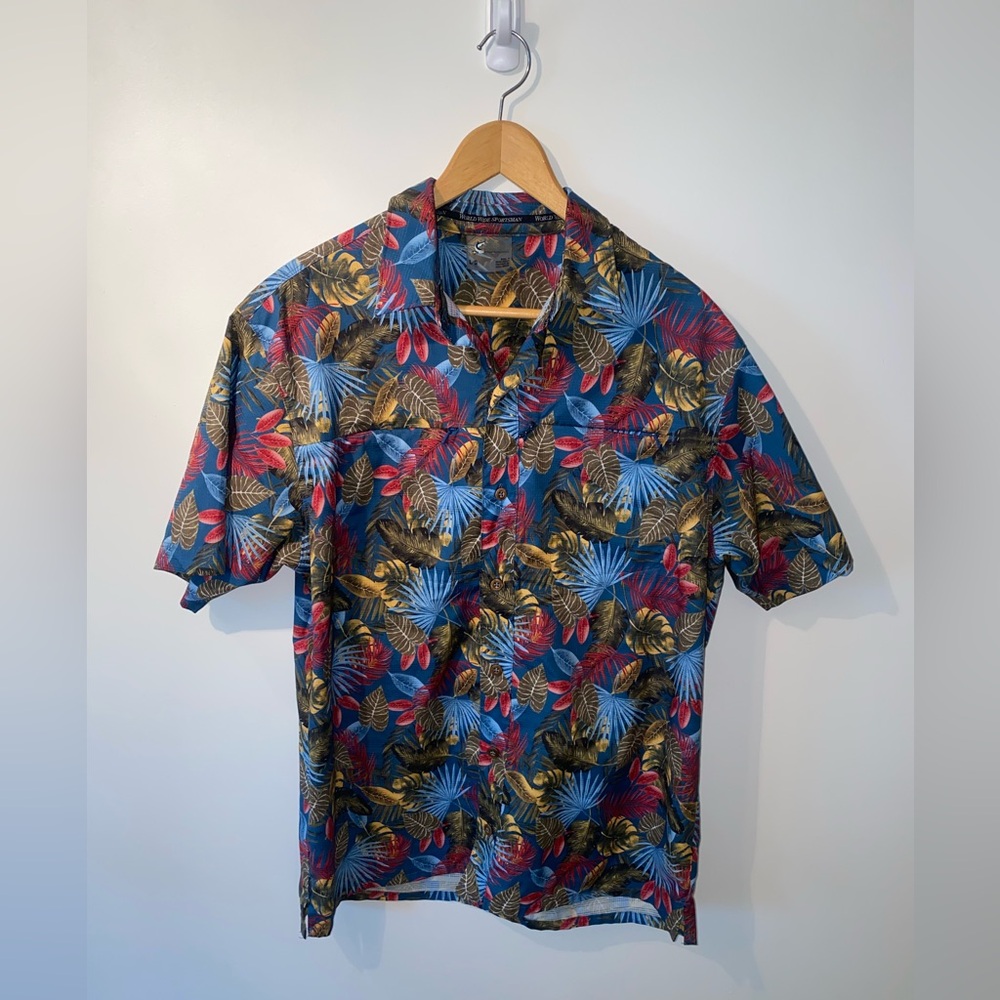 Worldwide Sportsman Button Up Hawaiian Shirt Fishing